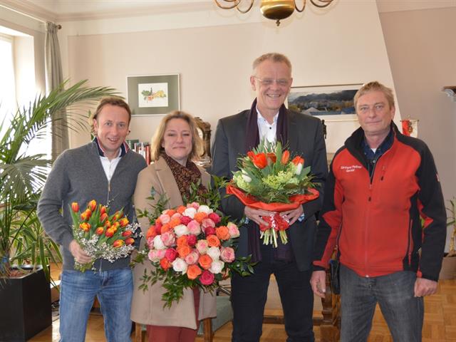 Die Floristen der Stadt Hallein überbrachten Valentinsgrüße